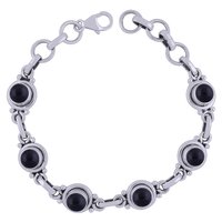 LAPIS NATURAL GEMSTONE 925 STERLING SOLID SILVER ROUND CABOCHON HANDMADE BRACELET