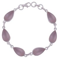 AMETHYST NATURAL GEMSTONE 925 STERLING SOLID SILVER PEAR CABOCHON HANDMADE BRACELET