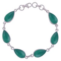 AMETHYST NATURAL GEMSTONE 925 STERLING SOLID SILVER PEAR CABOCHON HANDMADE BRACELET