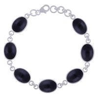 LABRADORITE NATURAL GEMSTONE 925 STERLING SOLID SILVER OVAL CABOCHON HANDMADE BRACELET