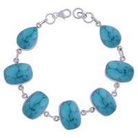 LAPIS NATURAL GEMSTONE 925 STERLING SOLID SILVER IRREGULAR CABOCHON HANDMADE BRACELETLapis Natural Gemstone 925 Sterling Solid Silver Irregular Cabochon Handmade Bracelet