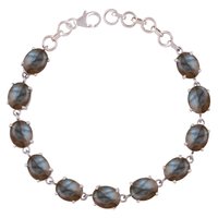 ROSE QUARTZ NATURAL GEMSTONE 925 STERLING SOLID SILVER OVAL CABOCHON HANDMADE BRACELET