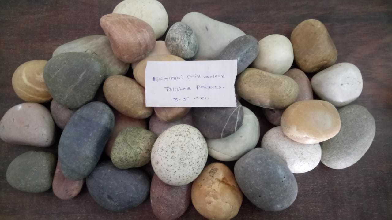 High glossy natural river mix color polished pebbles stone with epoxy coating