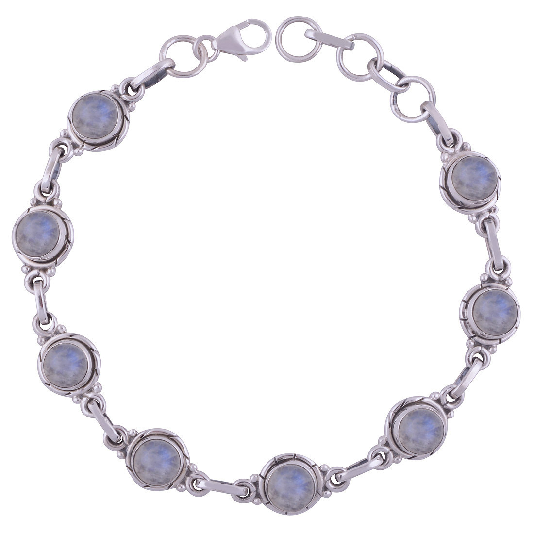 Tiger Eye Natural Gemstone 925 Sterling Solid Silver Round Cabochon Handmade Bracelet