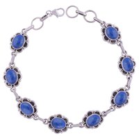 Garnet Natural Gemstone 925 Sterling Solid Silver Oval Cabochon Handmade Bracelet