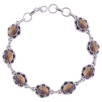Garnet Natural Gemstone 925 Sterling Solid Silver Oval Cabochon Handmade Bracelet