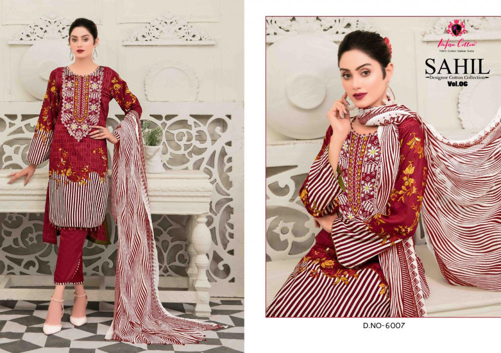 Nafisa Cotton Sahil Vol-6 Karachi Printed Suits Catalog