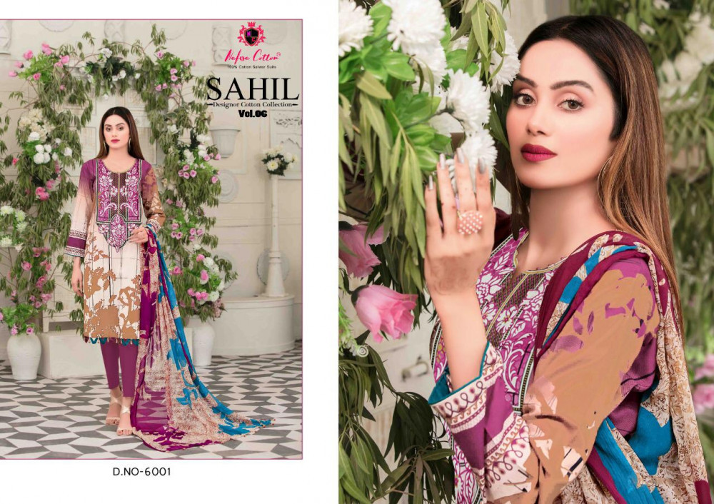 Nafisa Cotton Sahil Vol-6 Karachi Printed Suits Catalog