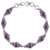 Lapis Natural Gemstone 925 Sterling Solid Silver Round Cabochon Handmade Bracelet