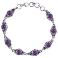 Lapis Natural Gemstone 925 Sterling Solid Silver Round Cabochon Handmade Bracelet