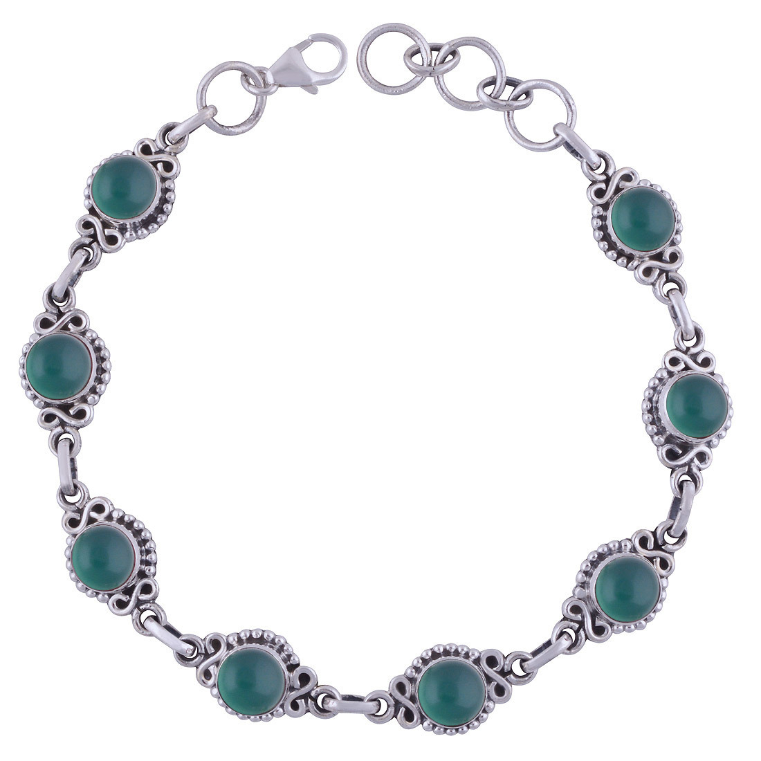 AMETHYST NATURAL GEMSTONE 925 STERLING SOLID SILVER ROUND CABOCHON HANDMADE BRACELETAmethyst Natural Gemstone 925 Sterling Solid Silver Round Cabochon Handmade Bracelet
