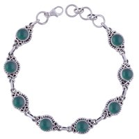 AMETHYST NATURAL GEMSTONE 925 STERLING SOLID SILVER ROUND CABOCHON HANDMADE BRACELETAmethyst Natural Gemstone 925 Sterling Solid Silver Round Cabochon Handmade Bracelet
