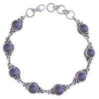 AMETHYST NATURAL GEMSTONE 925 STERLING SOLID SILVER ROUND CABOCHON HANDMADE BRACELETAmethyst Natural Gemstone 925 Sterling Solid Silver Round Cabochon Handmade Bracelet