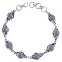 AMETHYST NATURAL GEMSTONE 925 STERLING SOLID SILVER ROUND CABOCHON HANDMADE BRACELETAmethyst Natural Gemstone 925 Sterling Solid Silver Round Cabochon Handmade Bracelet
