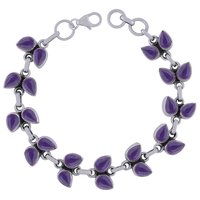 Rainbow Natural Gemstone 925 Sterling Solid Silver Pear Cabochon Handmade Bracelet