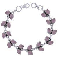 Rainbow Natural Gemstone 925 Sterling Solid Silver Pear Cabochon Handmade Bracelet