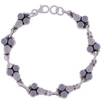 Amethyst Natural Gemstone 925 Sterling Solid Silver Round/pear Cut Stone Handmade Bracelet