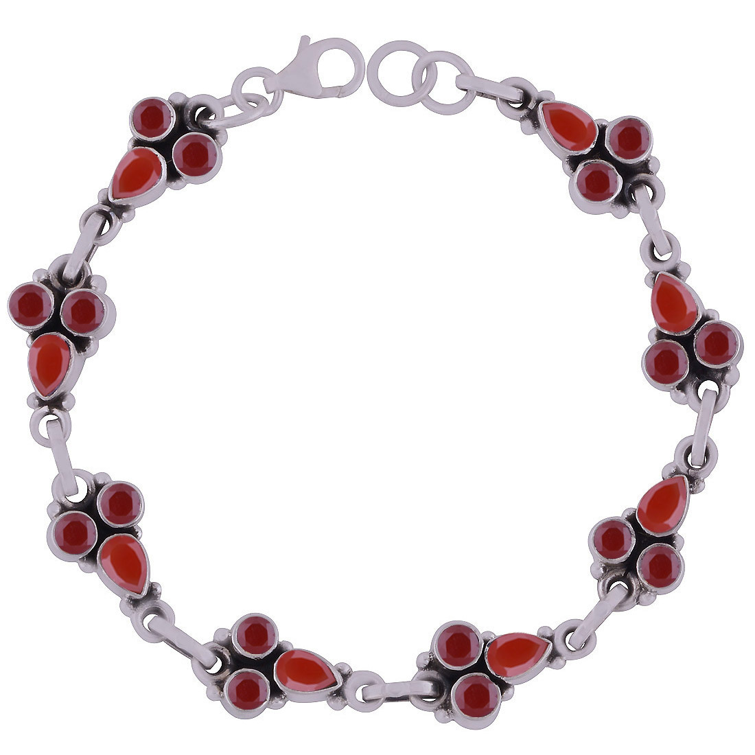 Amethyst Natural Gemstone 925 Sterling Solid Silver Round/pear Cut Stone Handmade Bracelet