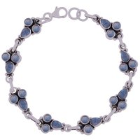 Amethyst Natural Gemstone 925 Sterling Solid Silver Round/pear Cut Stone Handmade Bracelet