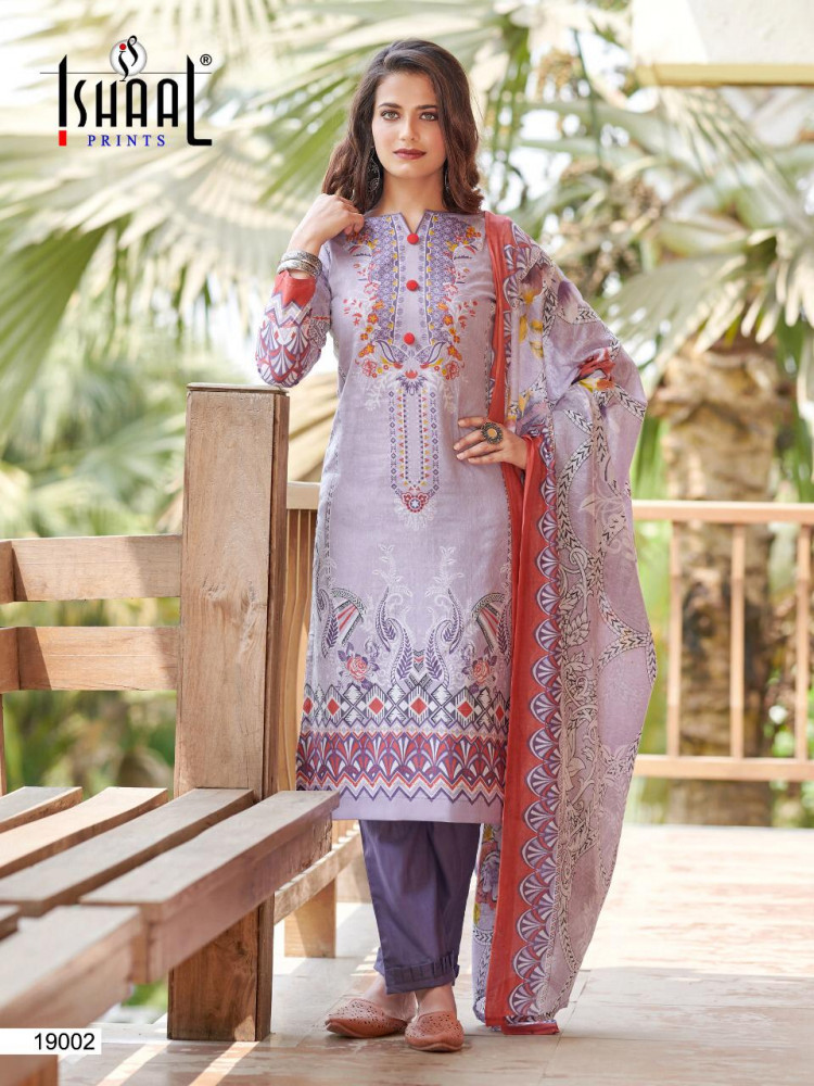 Ishaal Prints Gulmohar Vol-19 Pure Lawn Salwar Suits Catalog