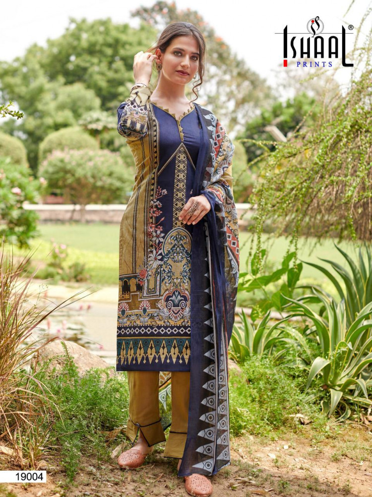 Ishaal Prints Gulmohar Vol-19 Pure Lawn Salwar Suits Catalog