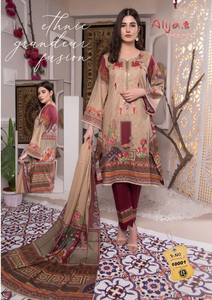 Keval Fab Alija B Vol 10 Karachi Printed Cotton Dress Material Catalog