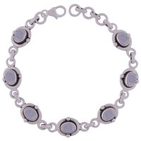 Amethyst Natural Gemstone 925 Sterling Solid Silver Oval Cut Stone Handmade Bracelet