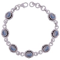 Amethyst Natural Gemstone 925 Sterling Solid Silver Oval Cut Stone Handmade Bracelet