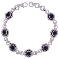 Amethyst Natural Gemstone 925 Sterling Solid Silver Oval Cut Stone Handmade Bracelet