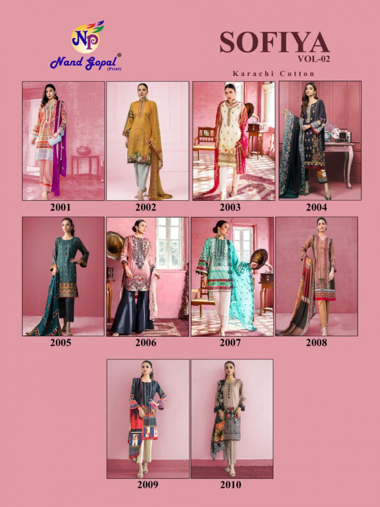 Nand Gopal Sofiya Vol-2 Karachi Cotton Salwar Suits Catalog