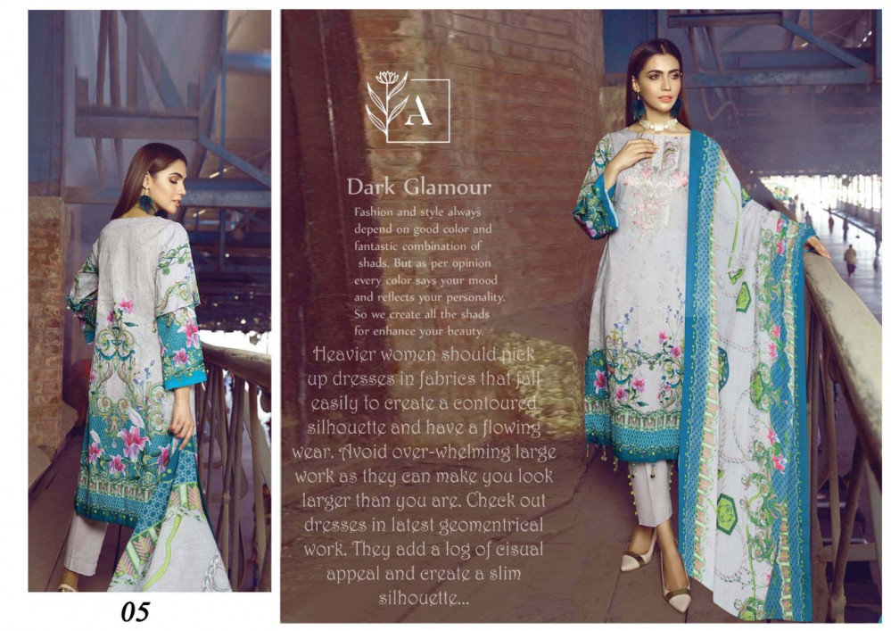 Alizeh Lawn Karachi Printed Dress Material Catalog