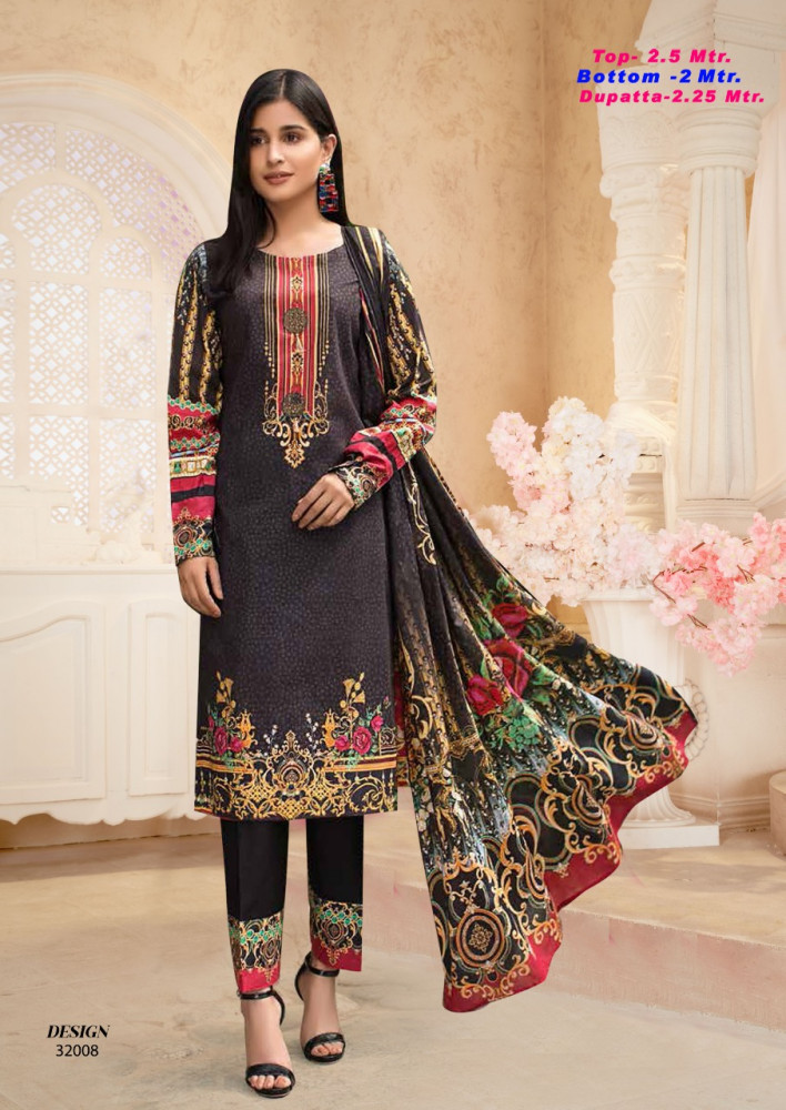 Razia Sultan Vol-32 Karachi Printed Cotton Dress Material Catalog