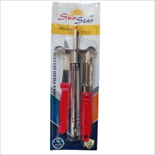 MS Gas Lighter Knife And Peeler Set By SHREE GANESH PLASTIC