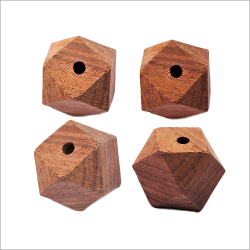 Natural Wooden Cuboctahedron Beads