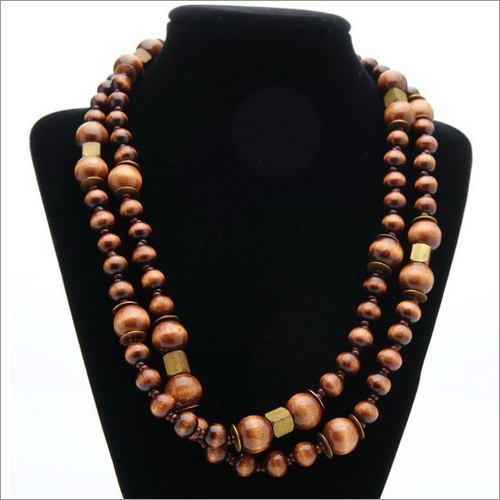 Natural Wooden Bead Necklace