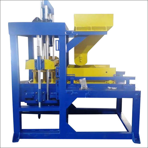 Blue And Yellow Concrete Block Making Machine