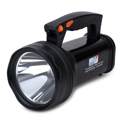 Black Led Search Light 15W With Lithium Battery (Range Up To 800 Meters) - Rechargeable