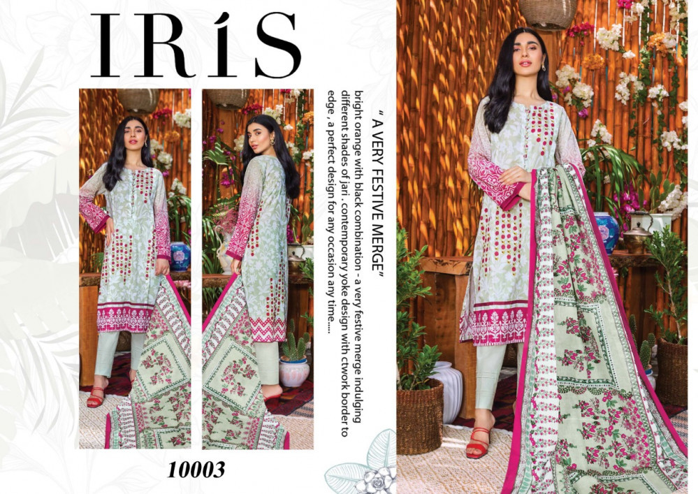 Iris Vol-10 Pakistani Style Karachi Print Salwar Suits Catalog