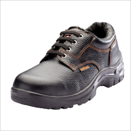 Industrial Safety Shoes - Leather, Size 6-12, Black, Steel Toe Cap | Foot Protection, Durable, Comfortable, Lightweight Rubber Sole