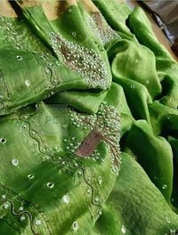 Pure Tissue Linen Hand Embroidered Saree