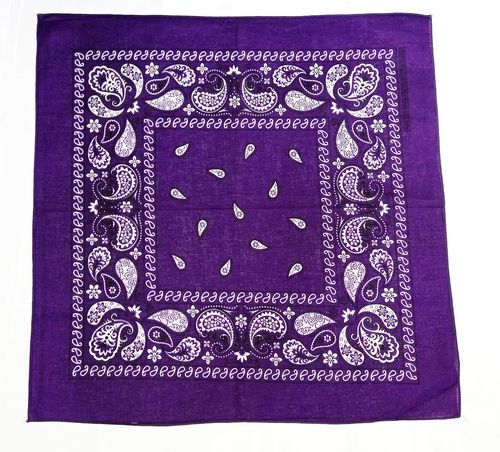 Purple Cotton Printed Bandana