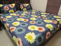 Multi Abc Textile House Mix Cotton Queen Size Double Bedsheet With 2 Pillow Covers (90x100 Inches)