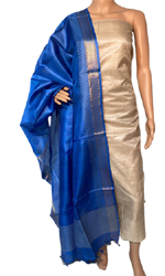 Pure Tussar Silk Salwar Suit Bust Size: 32
