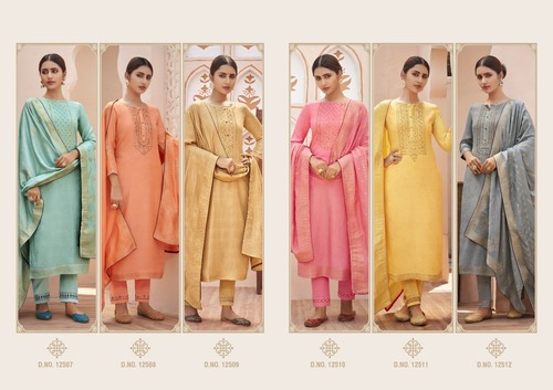 6 Different Colours Kalaroop Tani Ethnic Wear Jacquard Ready Made Dress