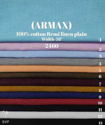 Armax 100% cotton remi linen plain shirting fabric