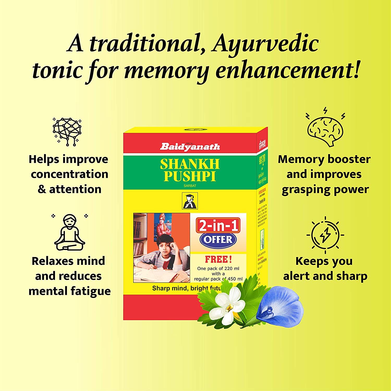 Baidyanath Shankhapushpi Sharbat - 450 Ml