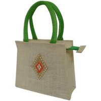 Jute Cosmetic Bag - Standard Size, Flexiloop Handle | Customized Color, Design, and Size Options Available