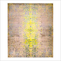 Hand Knotted Contemporary Wool And Pure Silk Carpet