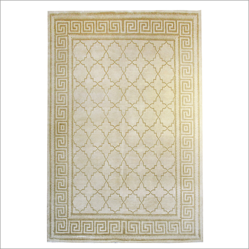 Hand Knotted Geometrical Viscose Carpet
