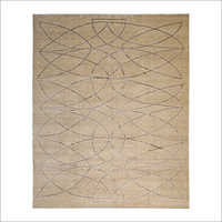 Hand Knotted Geometrical Wool And Bamboo Silk Carpet